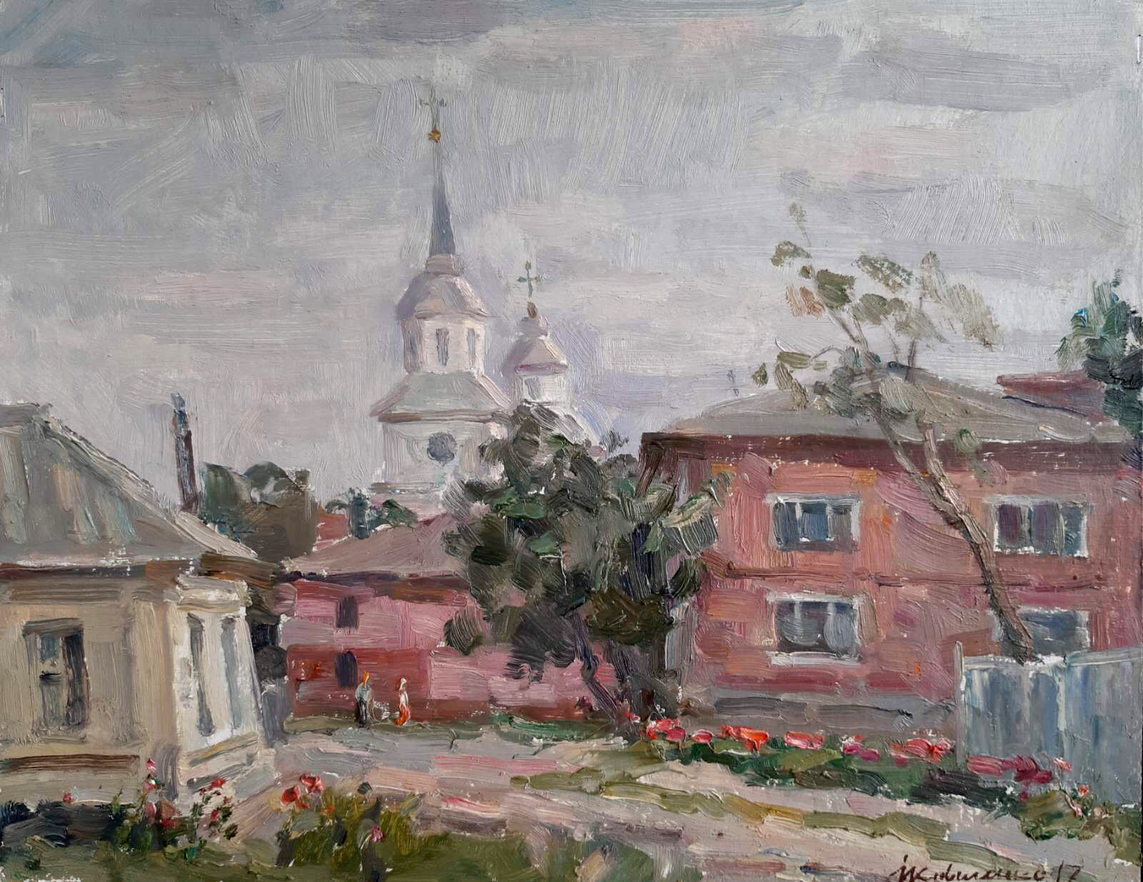 Oil painting City landscape Kovalenko Ivan Mikhailovich