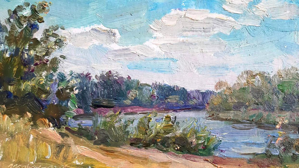 Oil painting Lake Kovalenko Ivan Mikhailovich