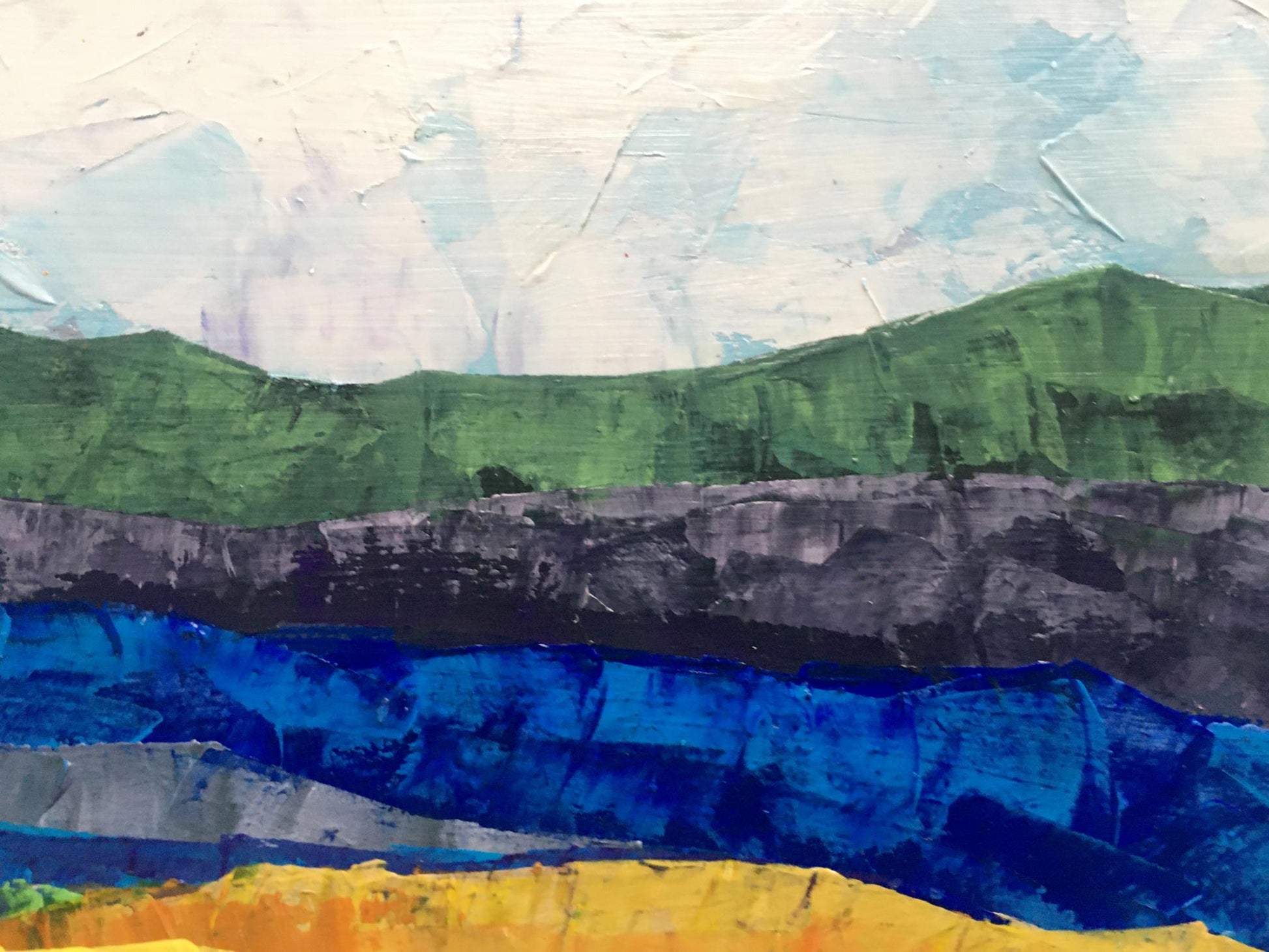 V. Zadorozhnya’s oil canvas showcasing "Mountain Colored Fields"