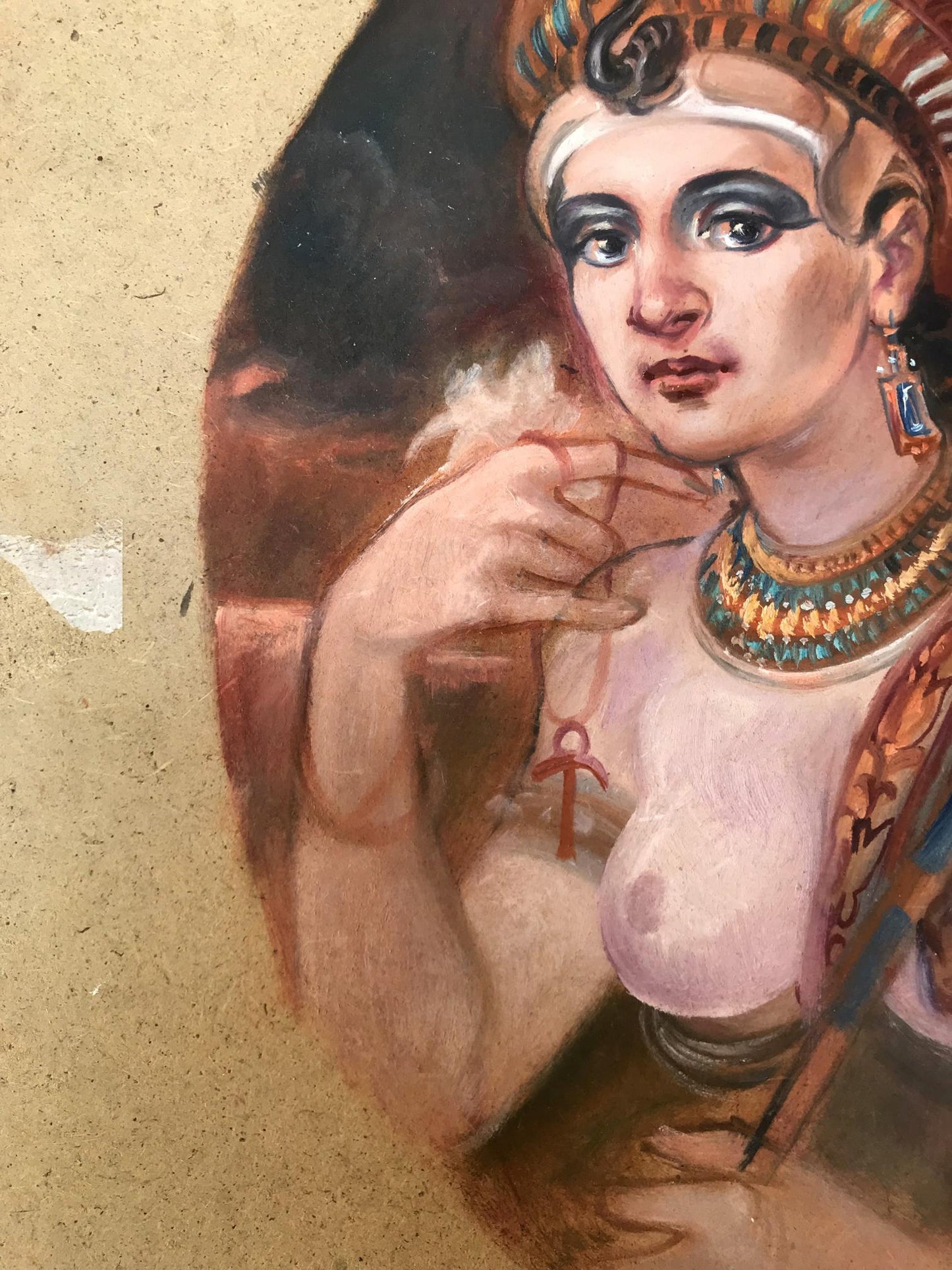 Oil painting Egyptian woman portrait Alexander Arkadievich Litvinov