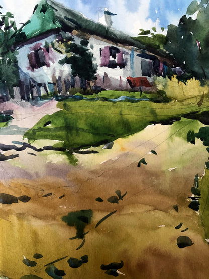 Watercolor painting Native home Litvinov Oleg Arkad'yevich