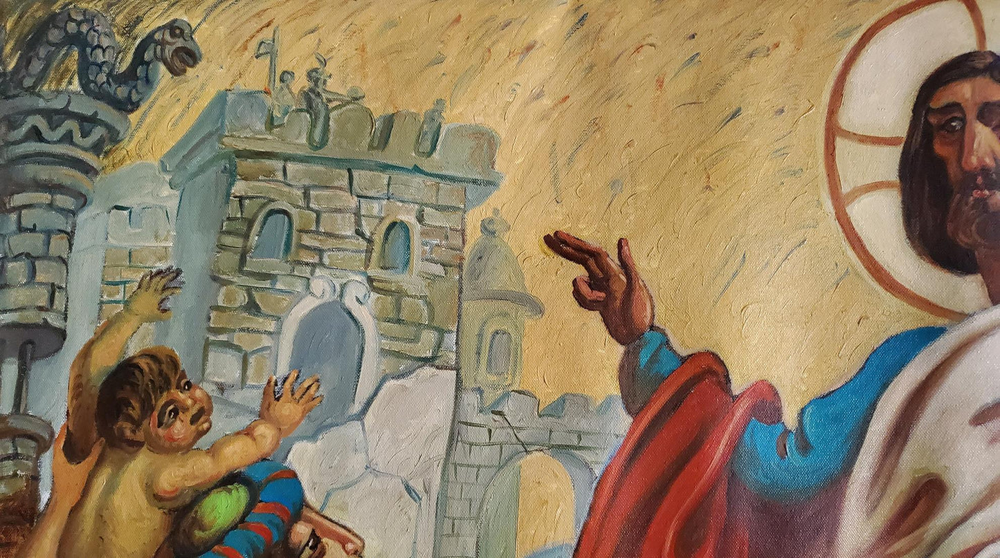 Oil painting Entry of Christ into Jerusalem Litvinov Daniil Olegovich