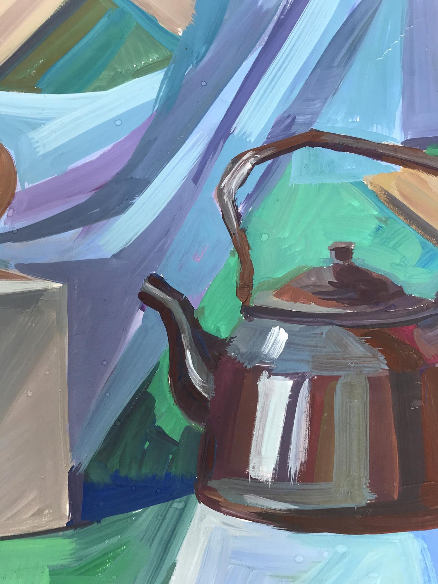 Gouache painting Steamy Still Life Unknown artist