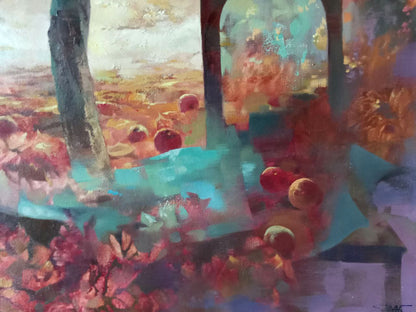 Oil painting Autumn garden Anatoly Borisovich Tarabanov