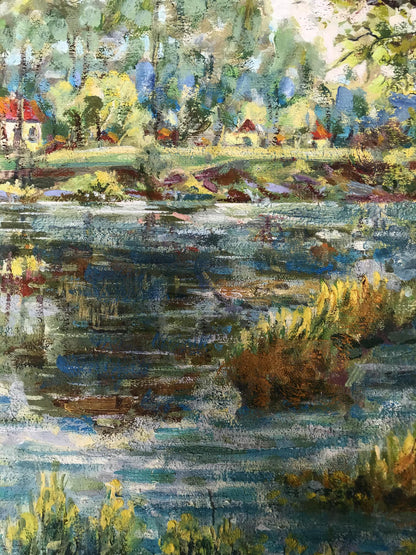 oil painting river