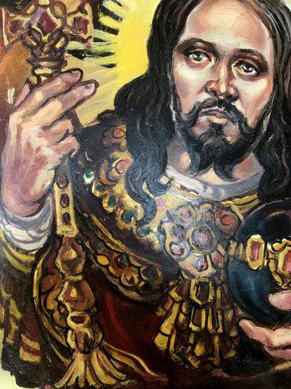 Oil painting Portrait of Jesus Christ and light Alexander Litvinov