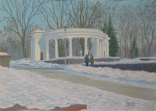 Acrylic painting Chilled Park Atmosphere Valery Savenets