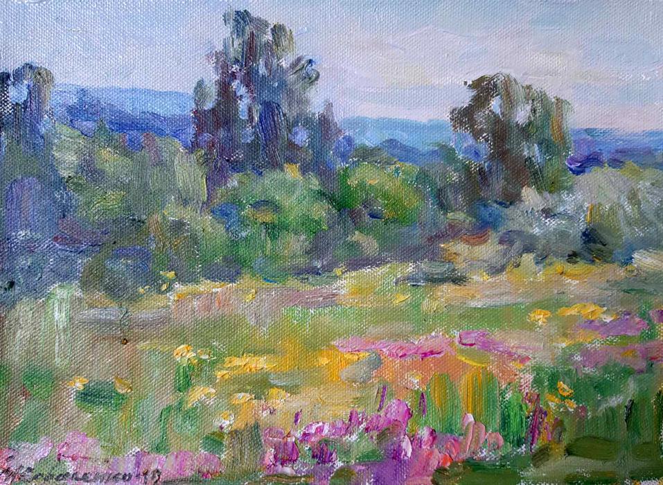 Oil painting Flower fields Kovalenko Ivan Mikhailovich