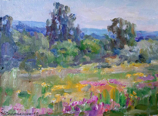 Oil painting Flower fields Kovalenko Ivan Mikhailovich