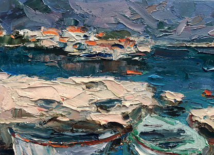 Oil painting Boats Alexander Nikolaevich Cherednichenko