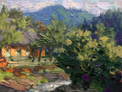 Oil painting Transcarpathian village Batrakov Vladimir Grigorievich