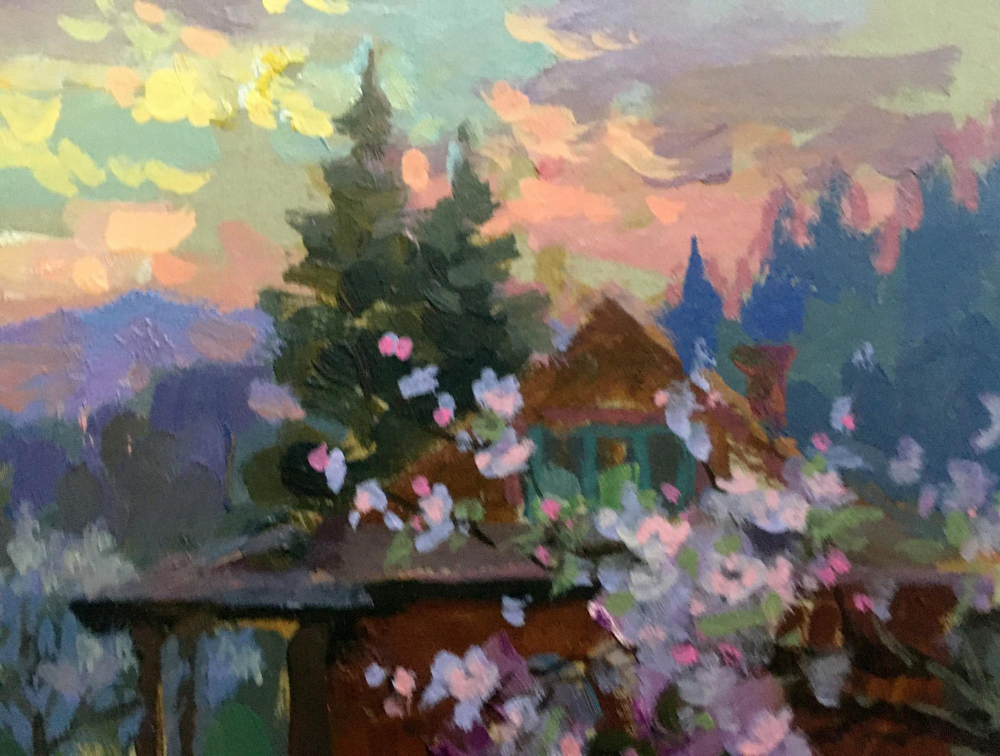 Oil on canvas "Blooming Garden in the Evening" by Vladimir Batrakov