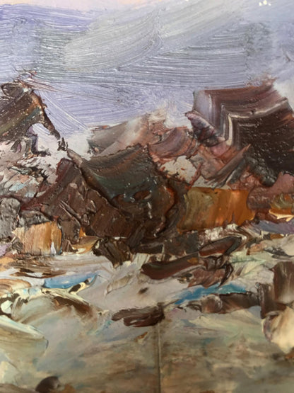 Oil painting The Silence of Snowy Scenes Alexander Cherednichenko