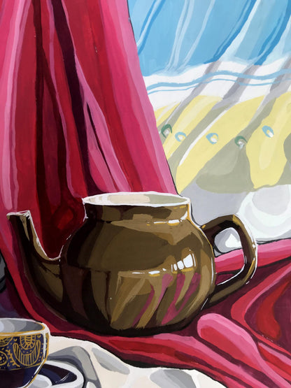 Acrylic painting Tea Table Unknown artist