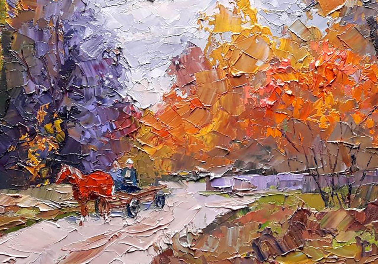 Oil painting Autumn Harvest Trip Boris Serdyuk