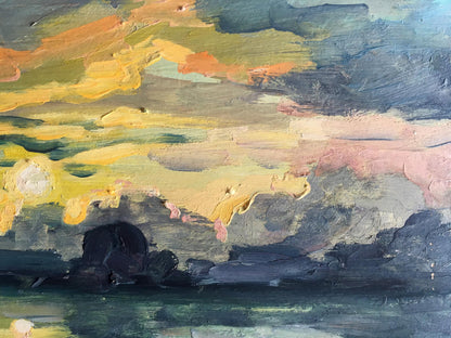 Oil painting Sunset on the river Svetlana Gramm