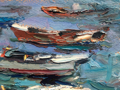 Oil painting Boats on the shore Alexander Nikolaevich Cherednichenko
