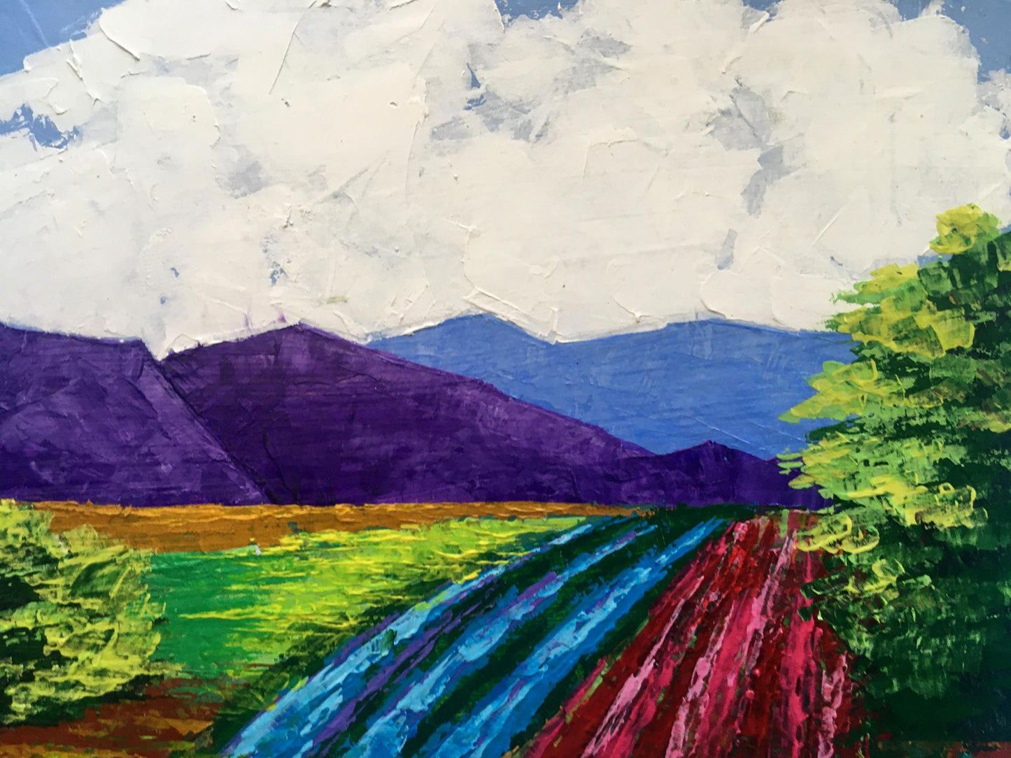 Oil painting Vineyards in the mountains V. Zadorozhnya
