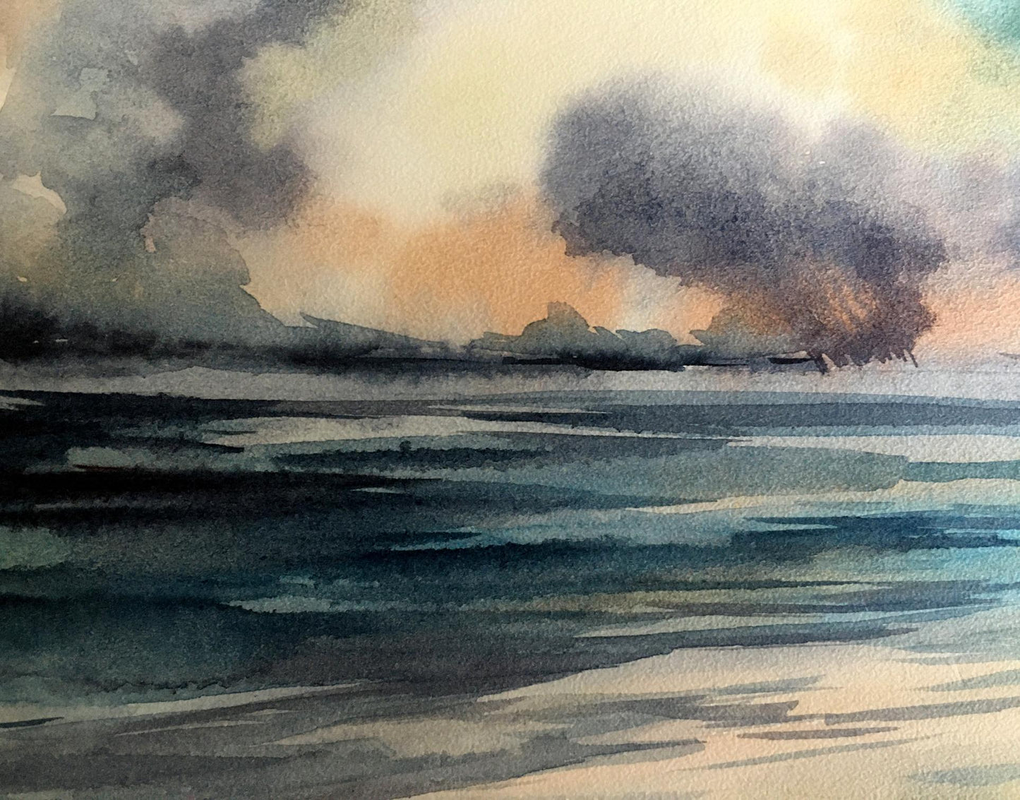 Watercolor painting Storm in the Black Sea Svetlana Gramm