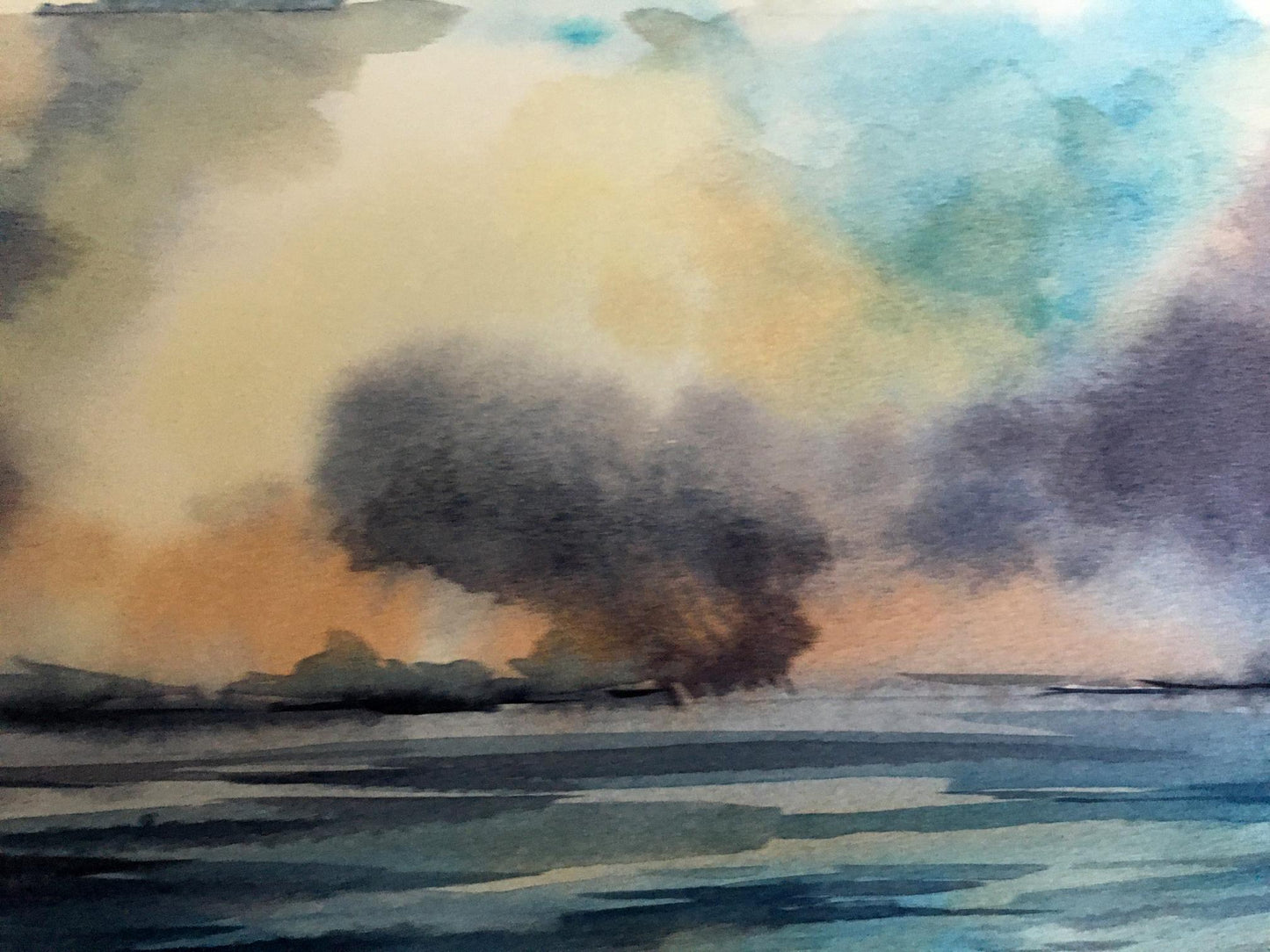 Watercolor painting Storm in the Black Sea Svetlana Gramm