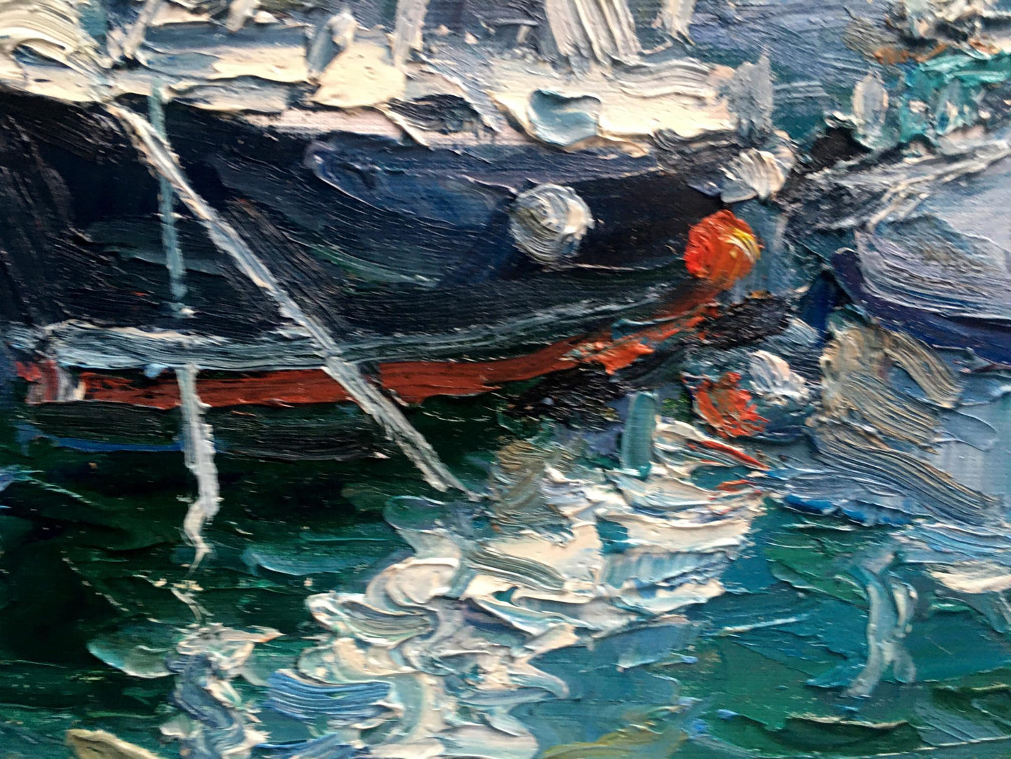 Oil painting Near the pier Alexander Nikolaevich Cherednichenko