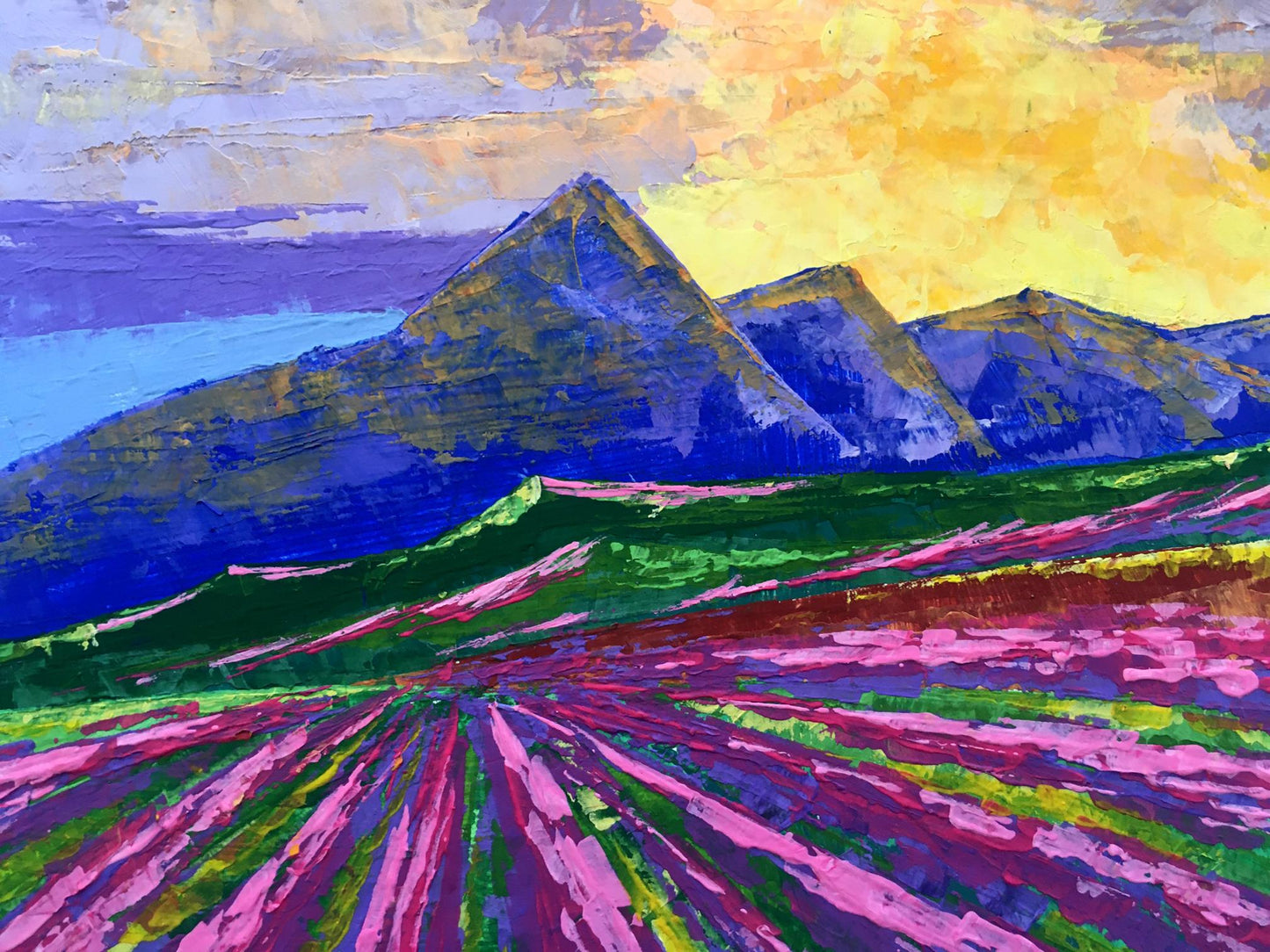 Oil painting Sunrise on the mountains Zadorozhnya V. V.