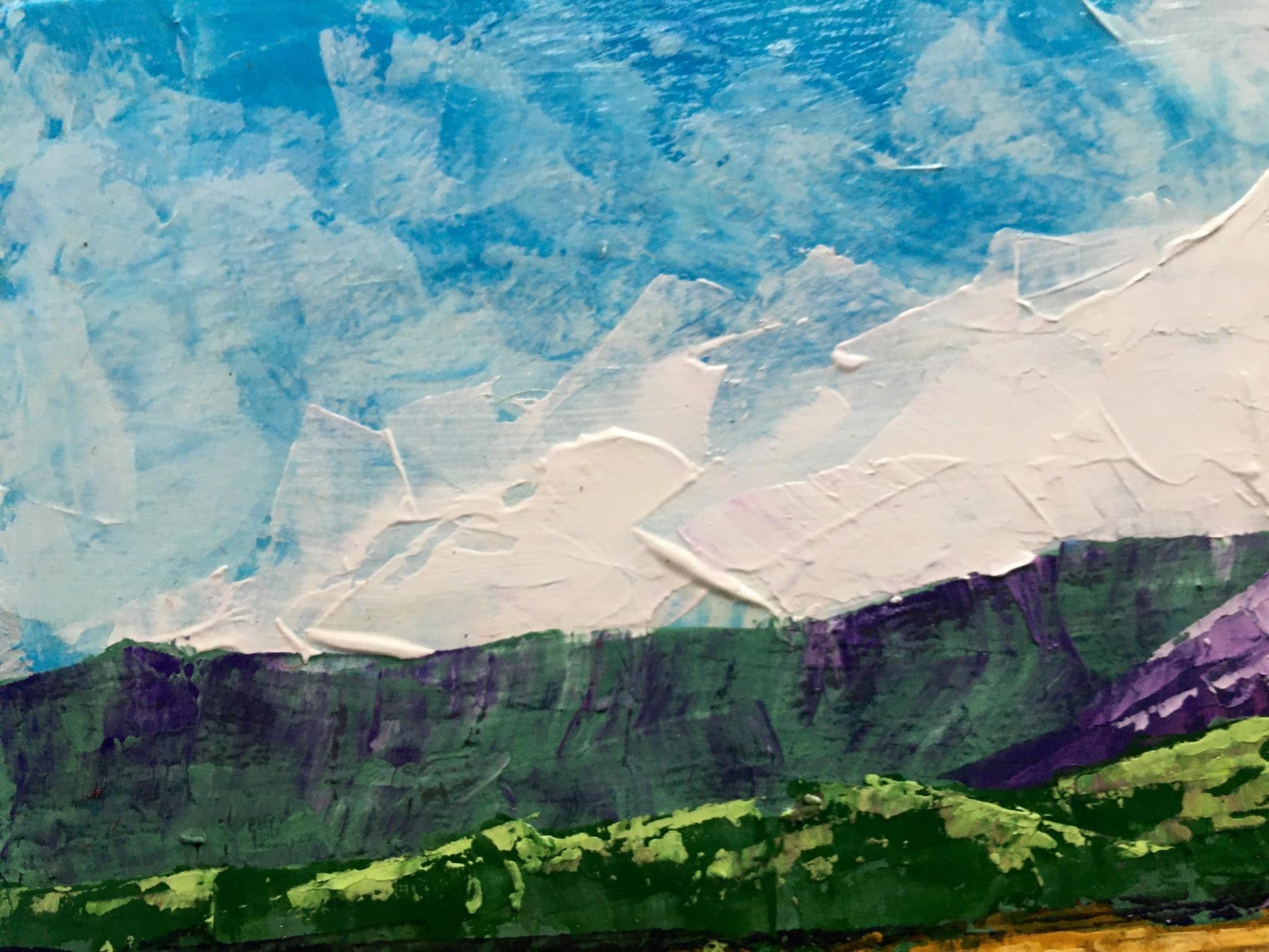 Oil painting summer mountains under the open sky Zadorozhnya V.V.