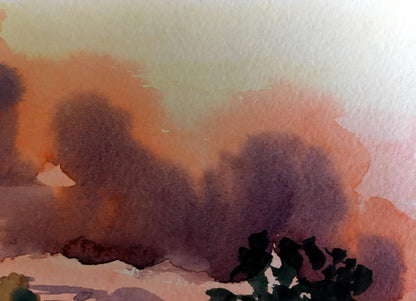 Watercolor painting Sunset Svetlana Gramm