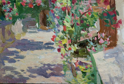 Oil painting Grows in the yard Zatsepina Zinaida Ilinichna