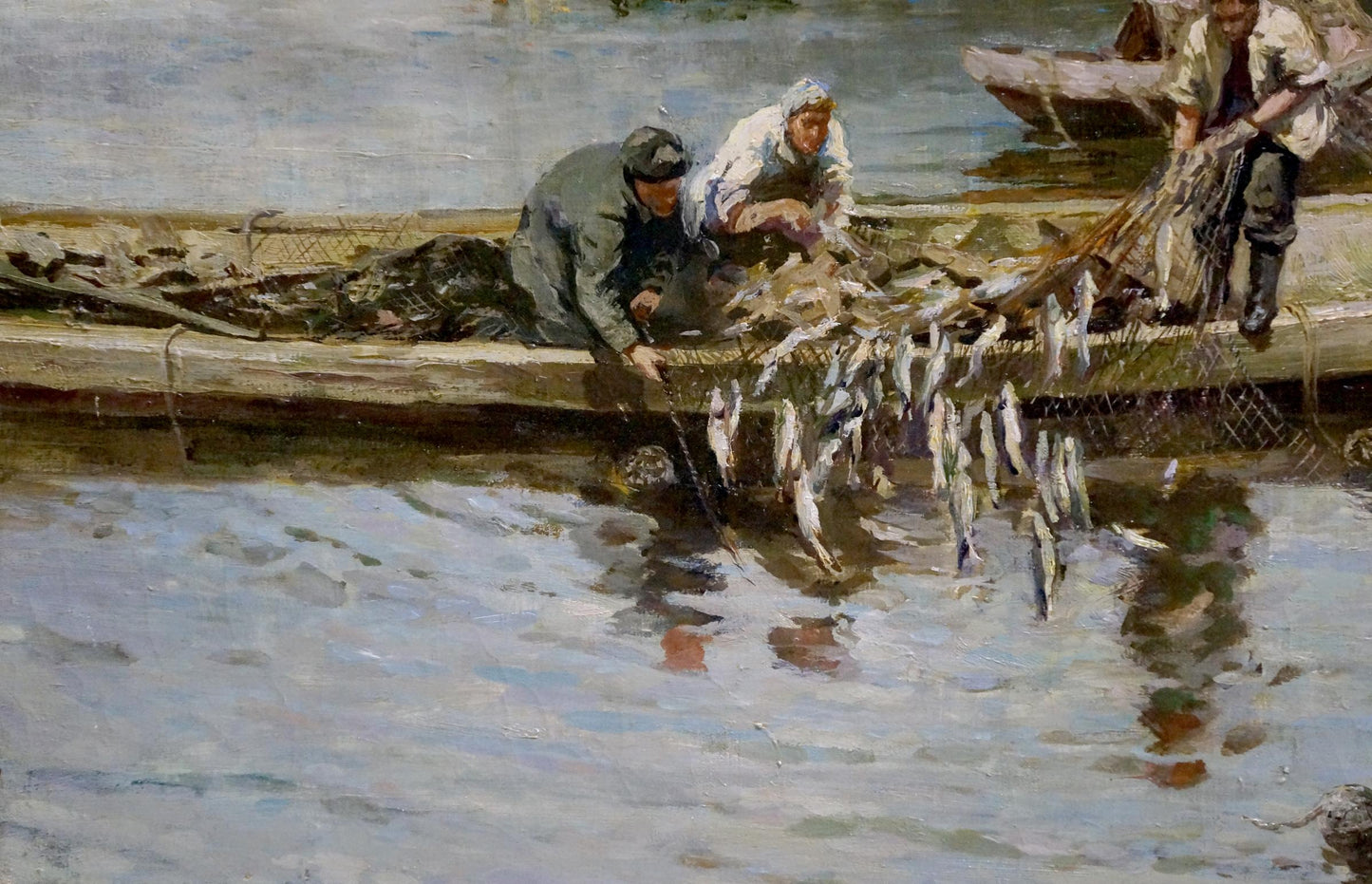 Oil painting Catch fish Muho Nikolay Antonovich