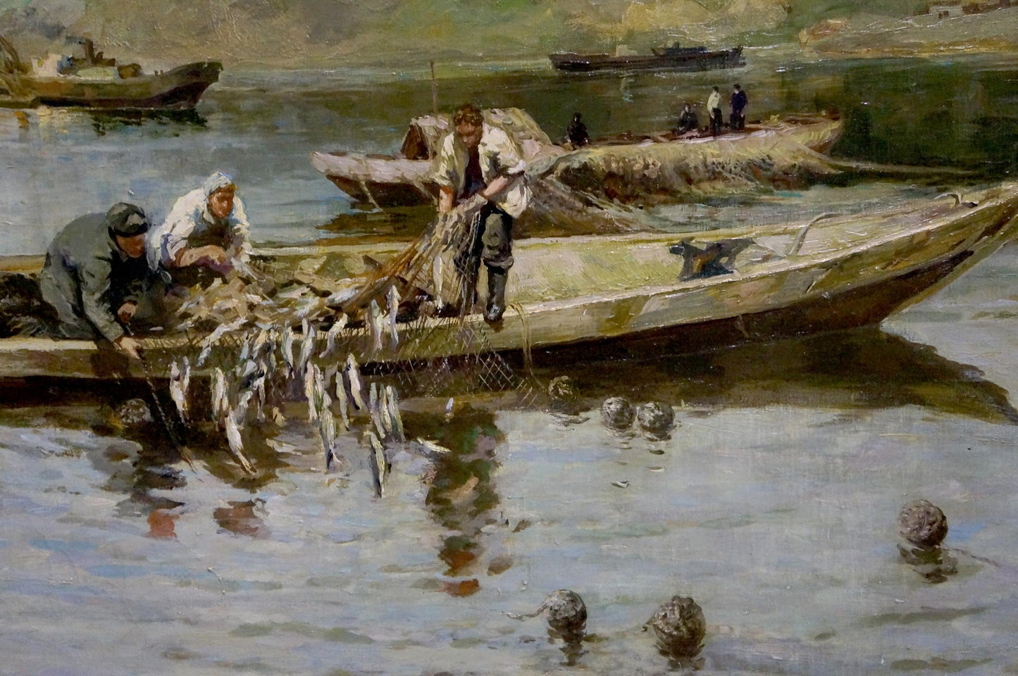 Oil painting Catch fish Muho Nikolay Antonovich