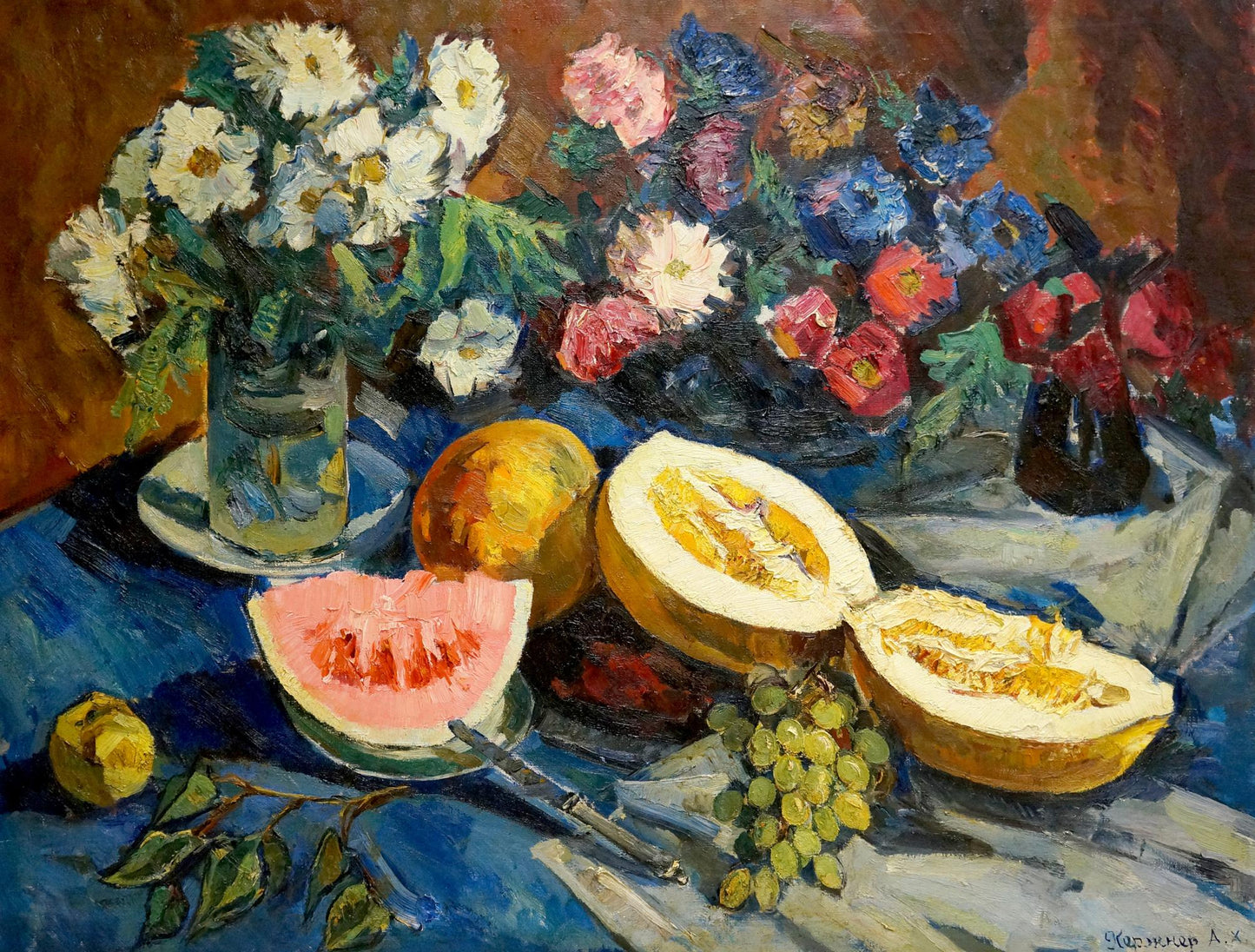 Oil painting Melon and watermelon Alexander Kerzhner