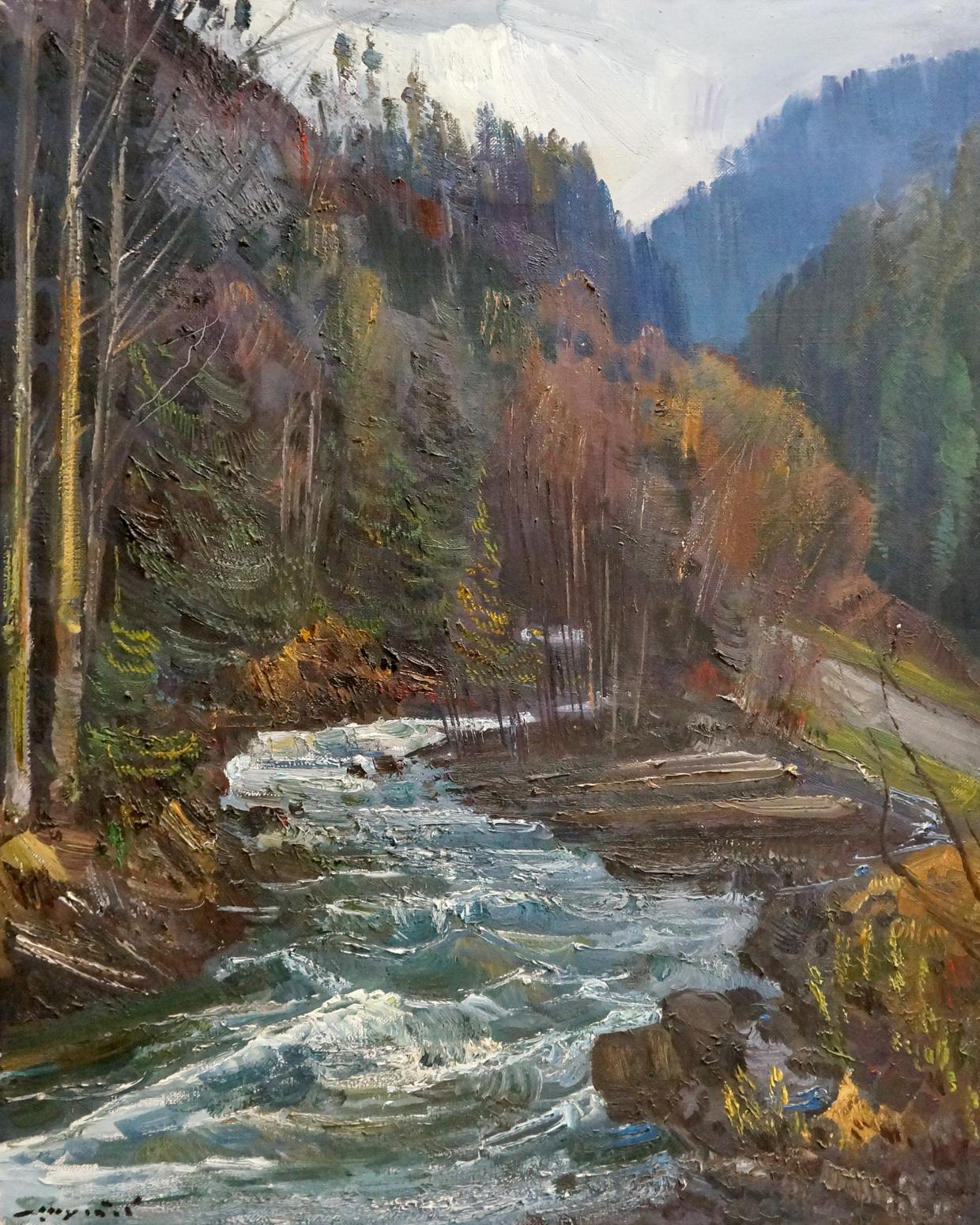 Oil painting Spring in the Carpathians Shutev Ivan Mikhailovich