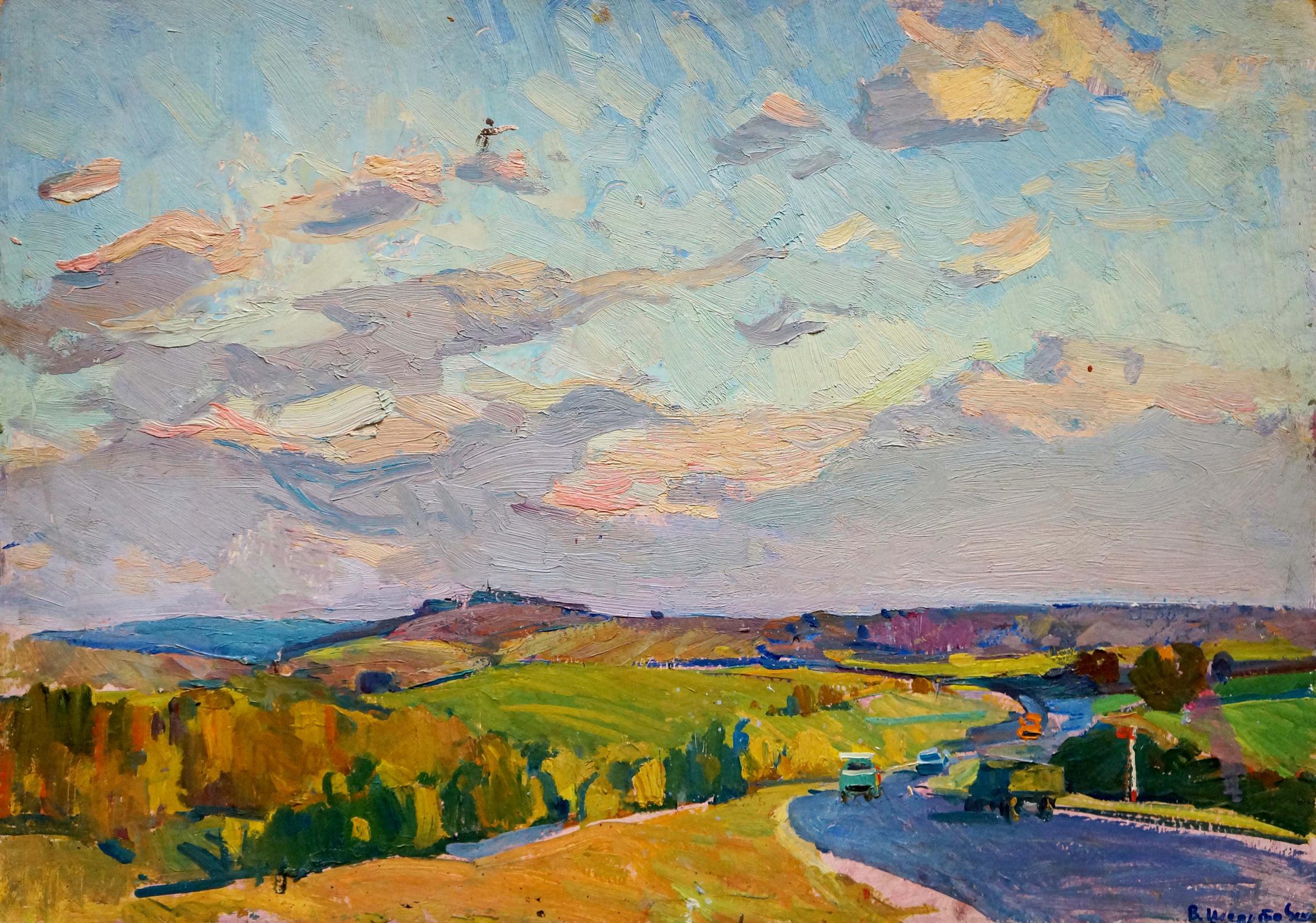 Oil painting The road to the city Shepetovsky Vitaly Yakovlevich