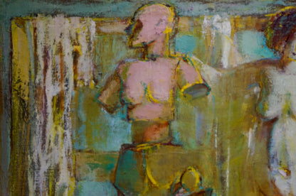 Abstract oil painting Portrait of a naked girl Elena Shchekina