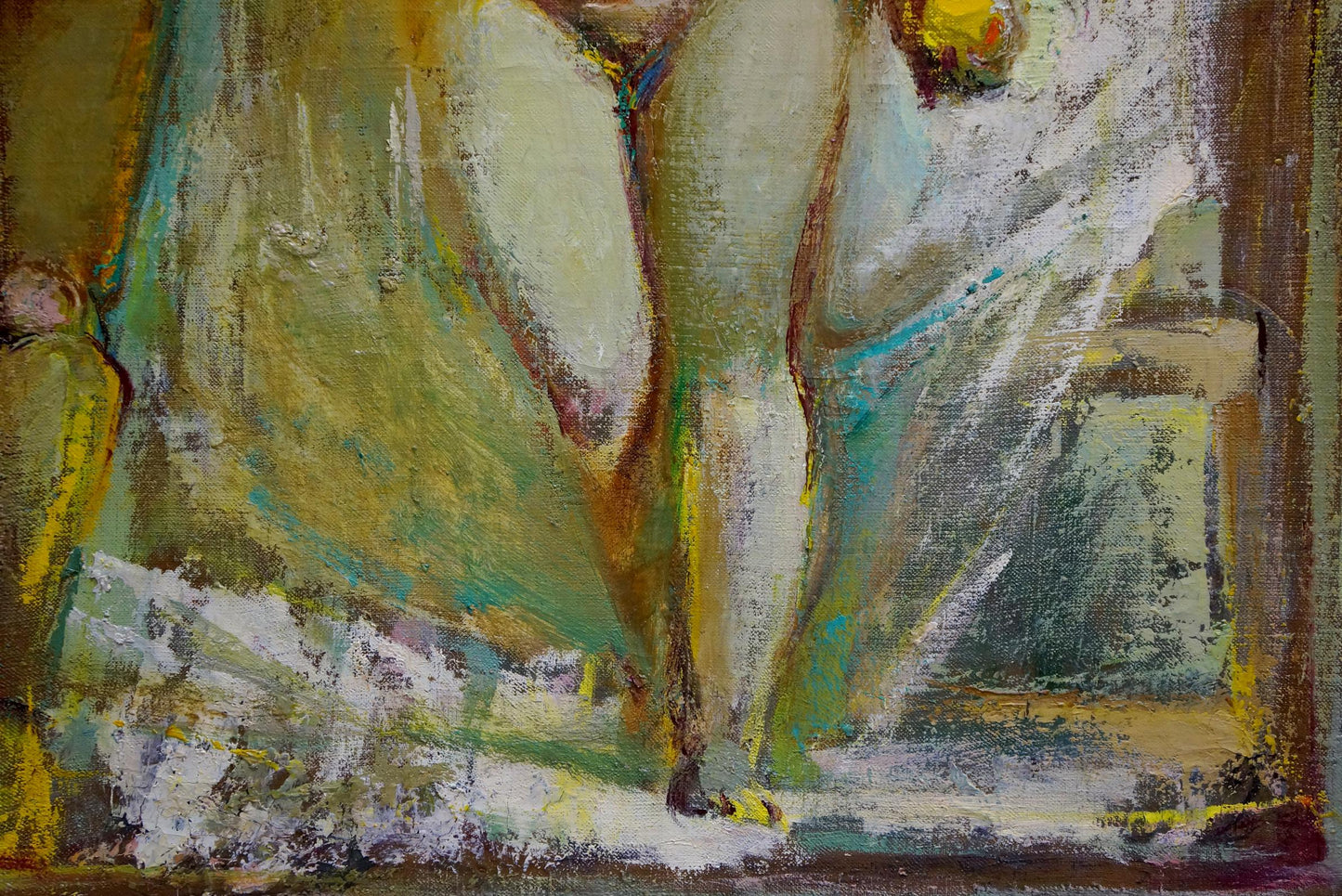 Abstract oil painting Portrait of a naked girl Elena Shchekina