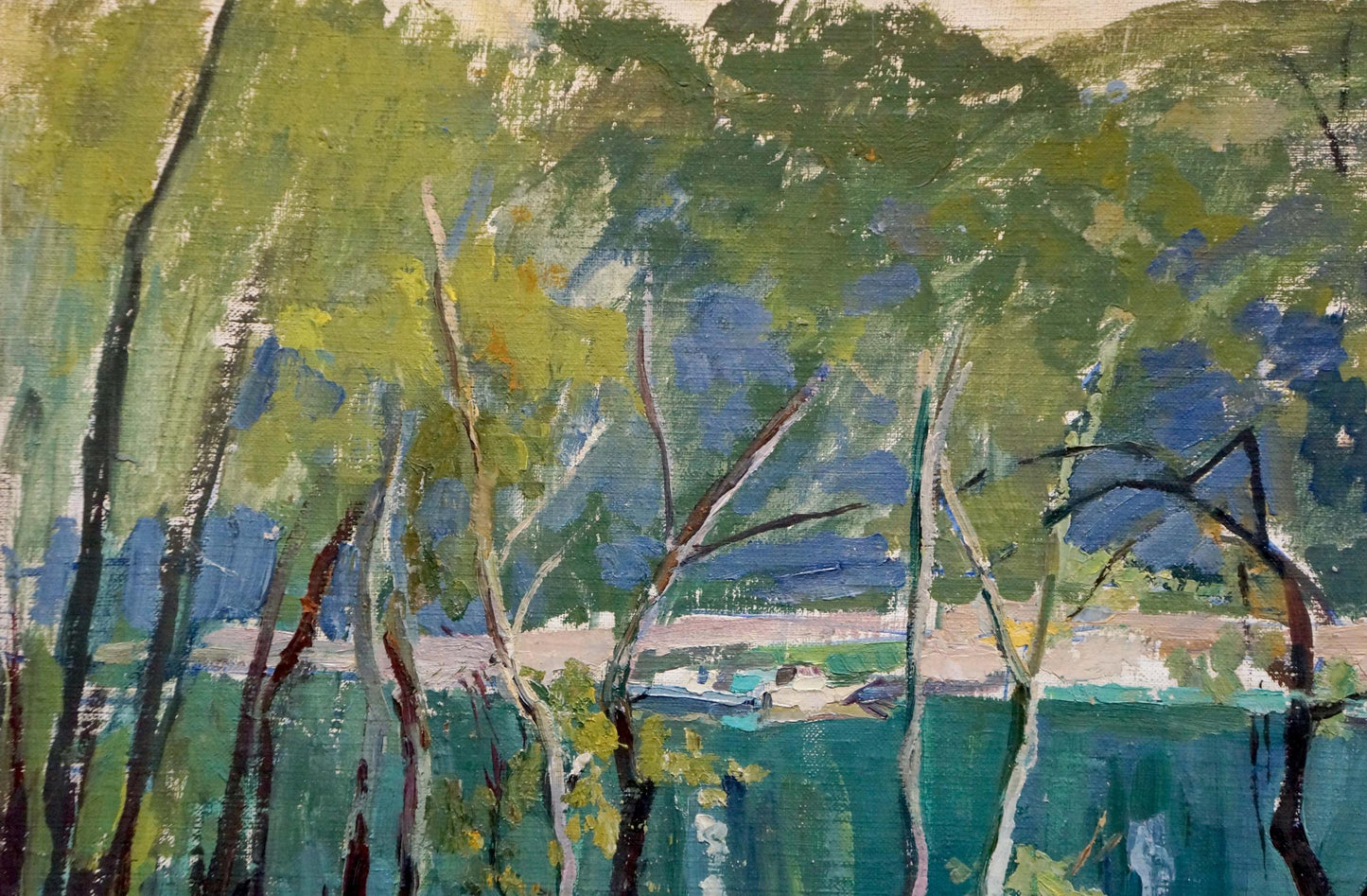 Oil painting River landscape Panich Igor Vasilievich