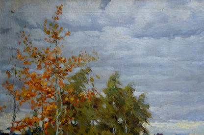 Oil painting Autumn landscape Alexander Petrovich Bykov