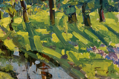 Oil painting Forest landscape Pavlyuchenko Vladimir