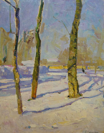 Oil painting Winter park Nagulyak Petr Ivanovich