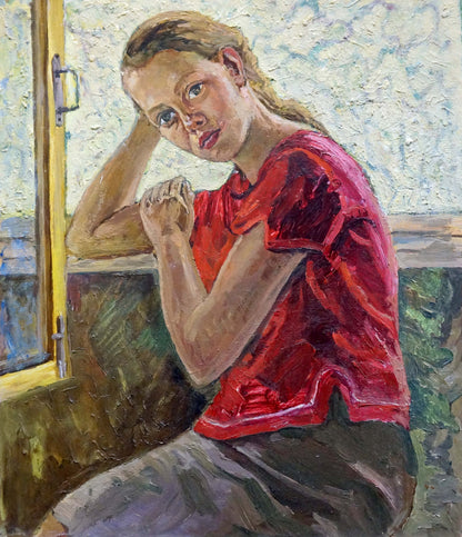 Oil painting Portrait of a girl Eremin Boris Alexandrovich