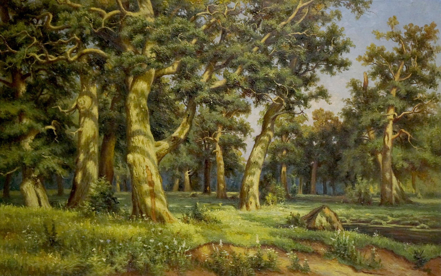Oil painting Jogging in the forest Unknown artist