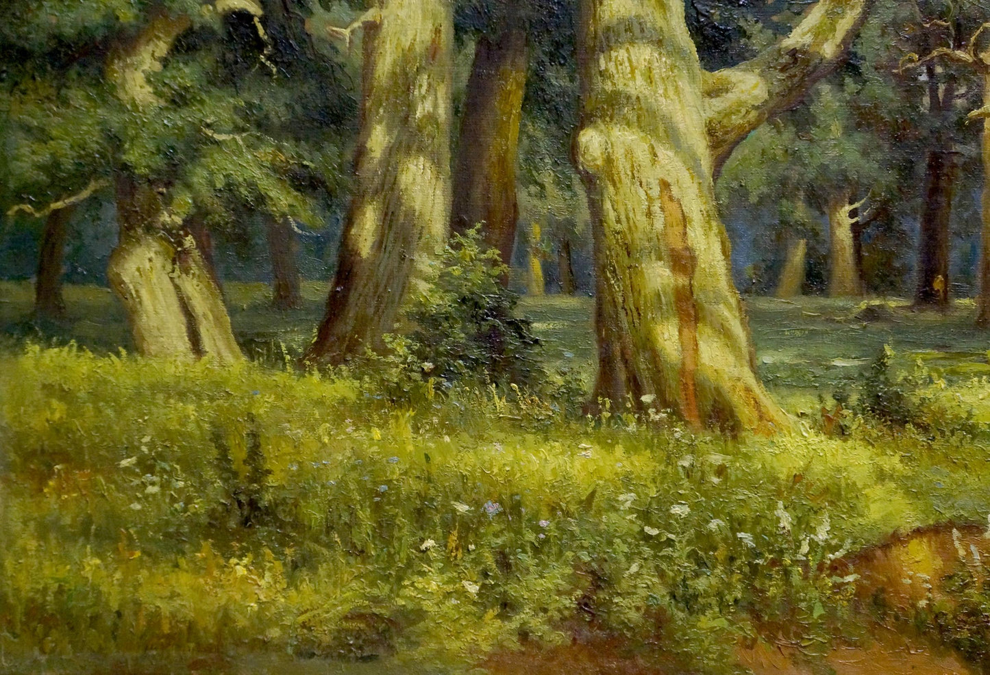 Oil painting Jogging in the forest Unknown artist