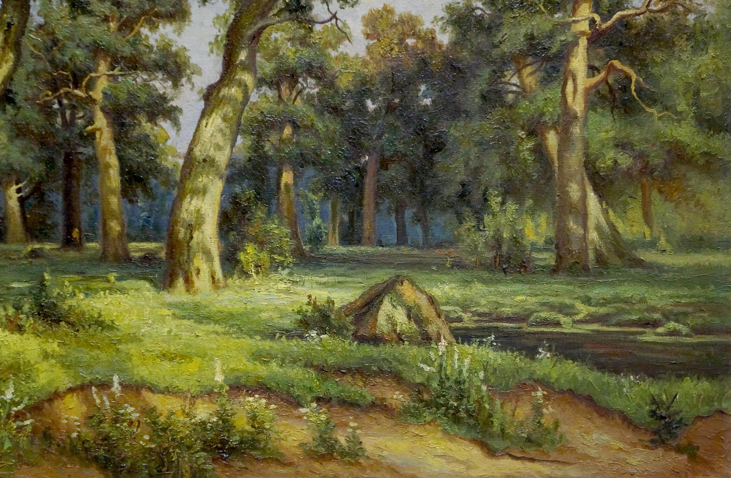 Oil painting Jogging in the forest Unknown artist