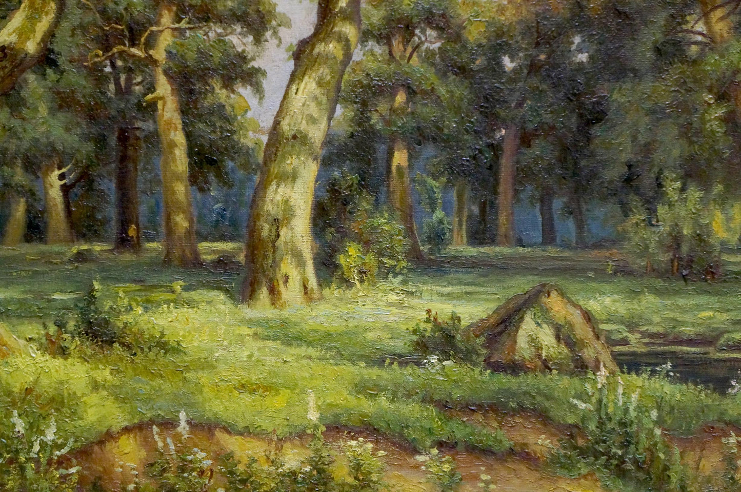 Oil painting Jogging in the forest Unknown artist