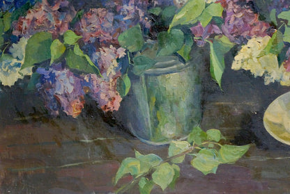 Oil painting Two bouquets of lilacs Alexander Kerzhner