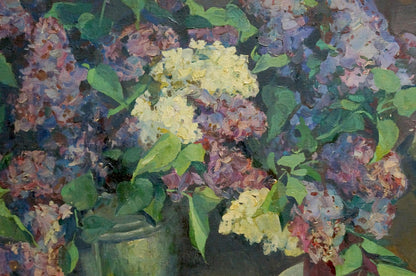 Oil painting Two bouquets of lilacs Alexander Kerzhner