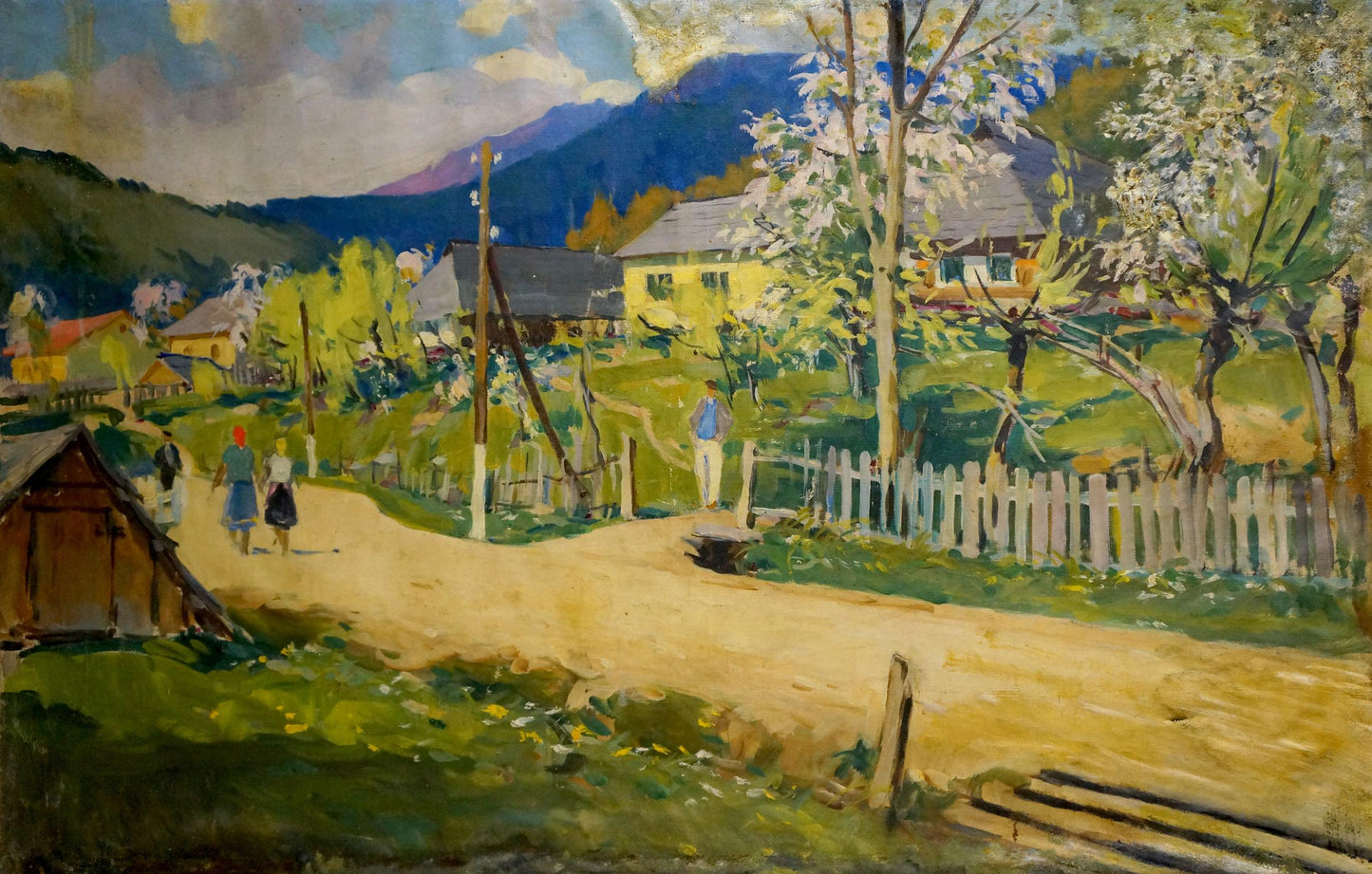 Oil painting Landscape of the village Kontratovich Ernest Rudolfovich