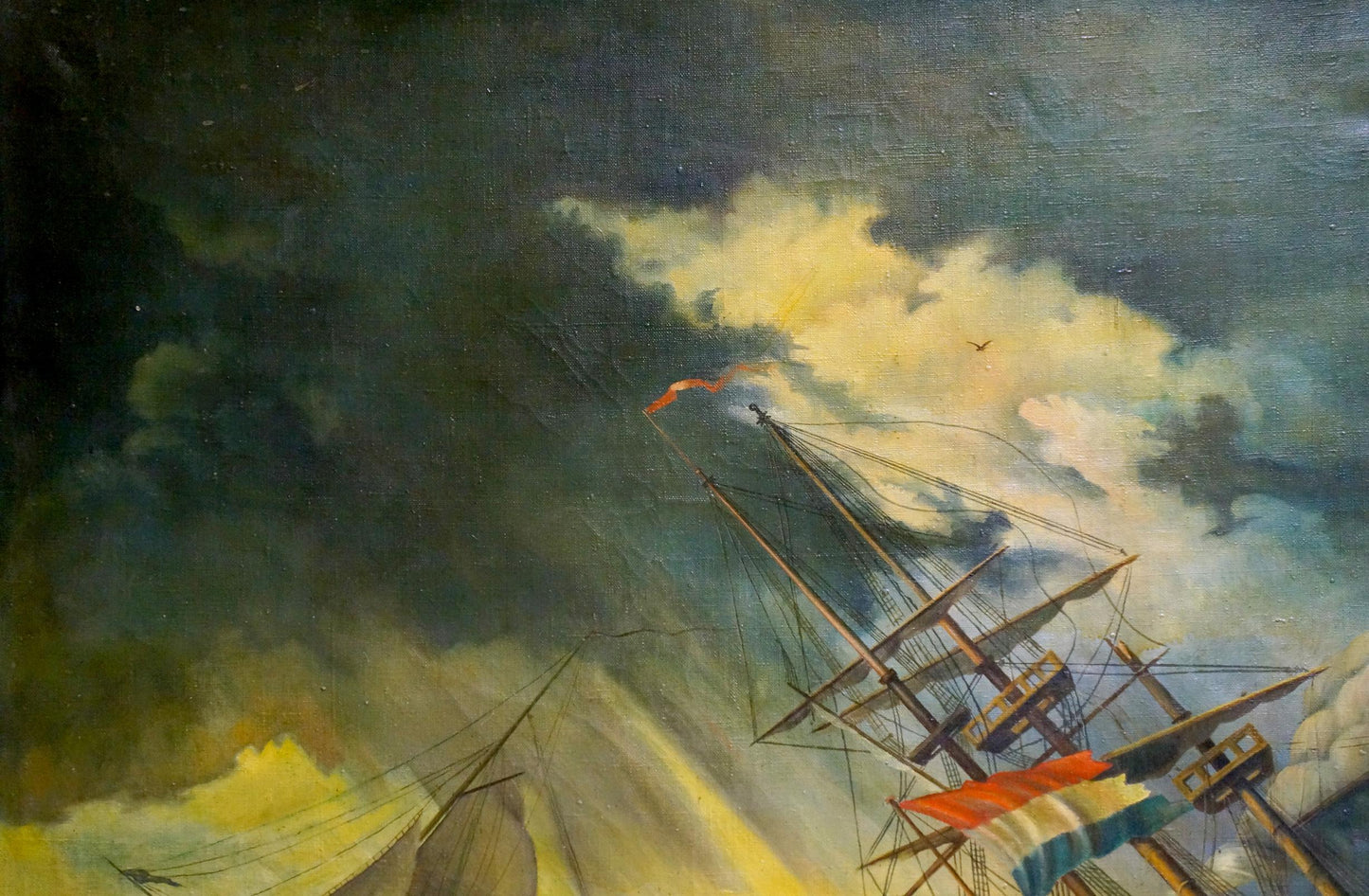 Oil painting Ship in the storm