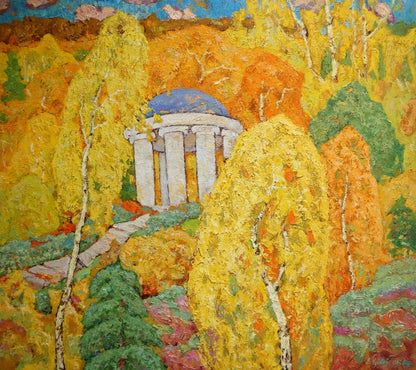 Oil painting Autumn landscape Chuykov Evgeny Vasilievich